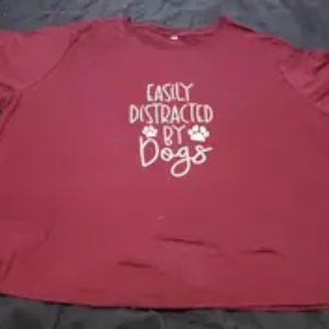 Plus Size Letter & Dog Footprint Print Short Sleeve T-shirt, Women's Plus Slight
